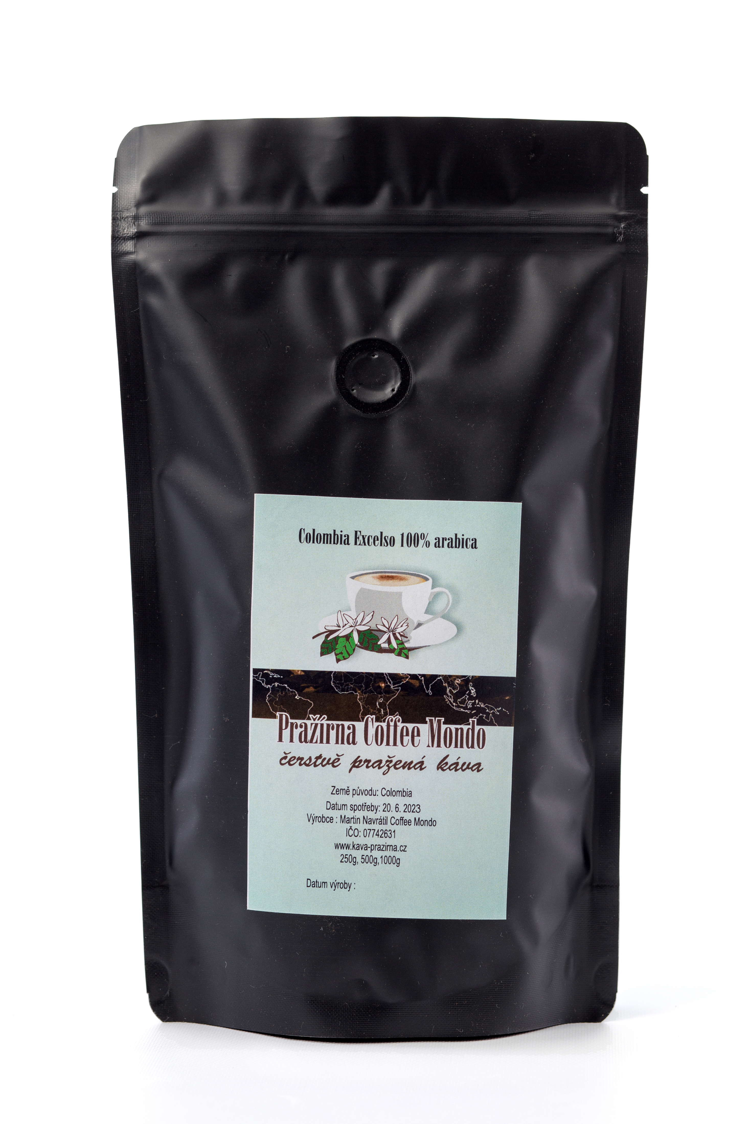 Kolumbie zrnková káva Colombia Medellin Excelso 100 % arabica 250 g